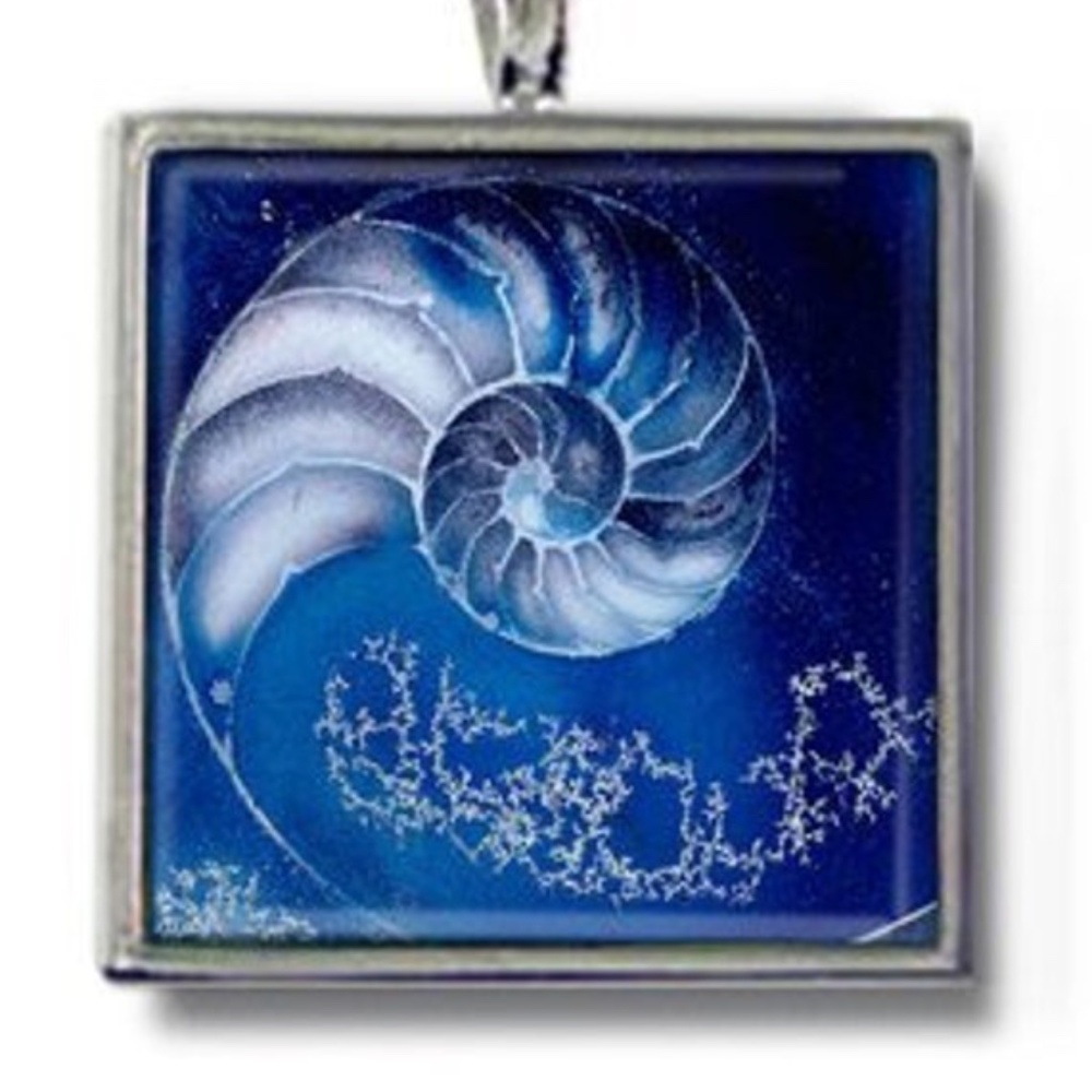 Handmade Nautilus Shell Watercolor Necklace, Beautiful sea shell ocean Necklace,